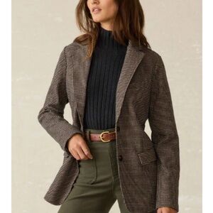 NWT! Faherty Inlet Knit Houndstooth Blazer